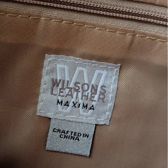 Wilsons Leather Maxima Tan Suede Soft Leather Purse Shoulder Bag Timeless Staple - Picture 5 of 9